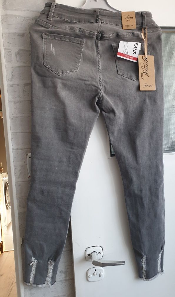 szare jeansy L 40