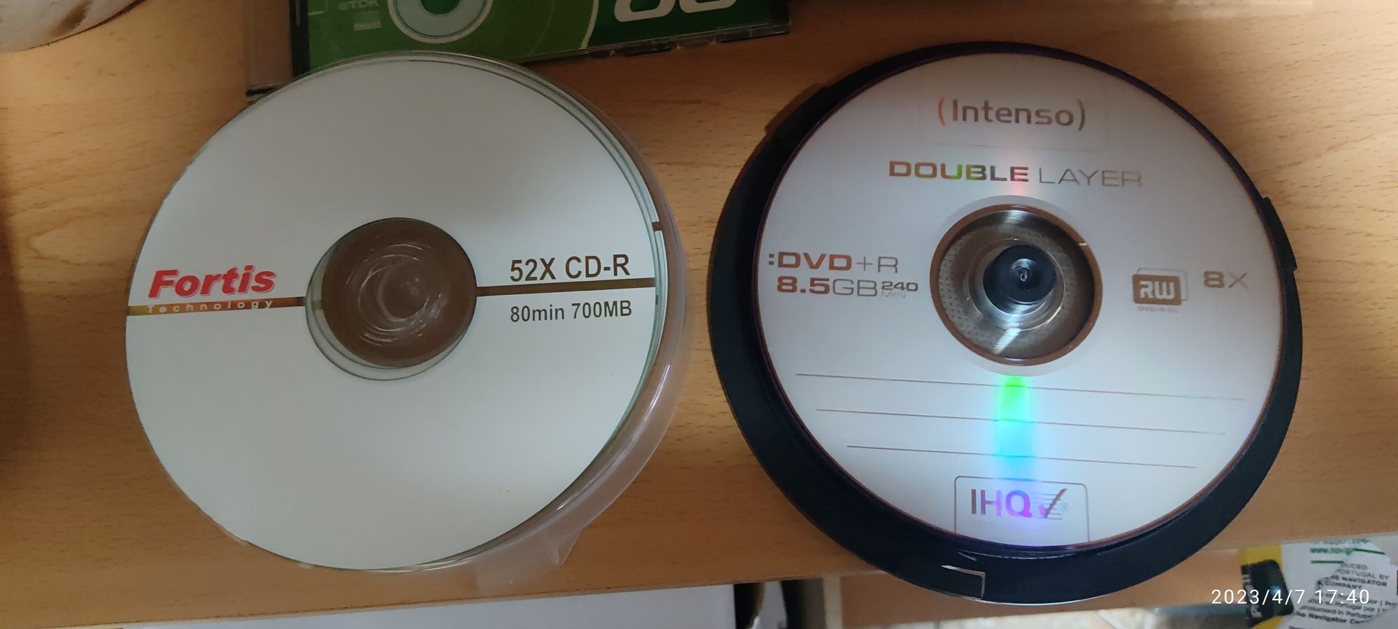 CDs e DVDs para gravação