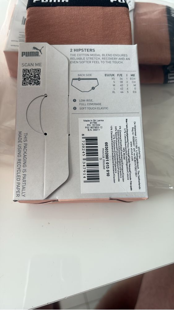 PUMA HIPSTERS - 2-pak majtek damskich, rozmiar S