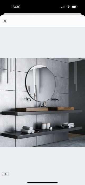 LUSTRO SZLIFOWANE koło okrągłe łazienkowe fi 60 cm