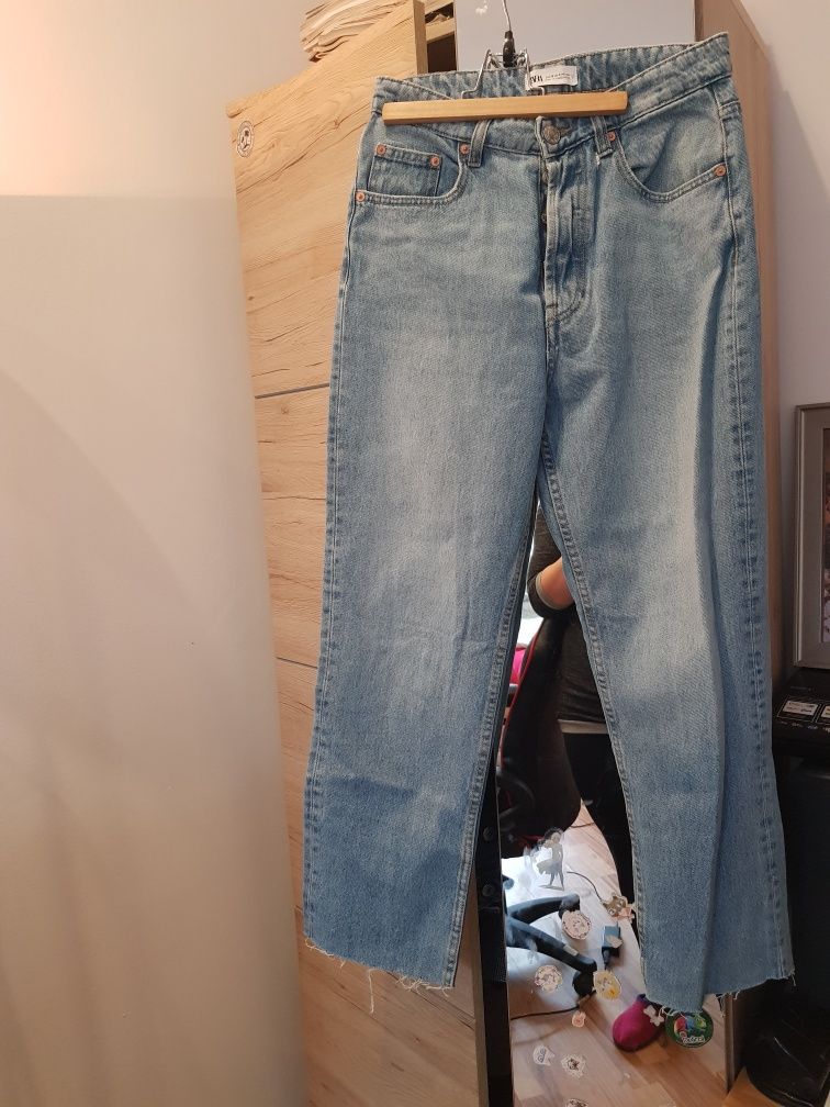 Spodnie Jeansy Zara wysoki stan r.38