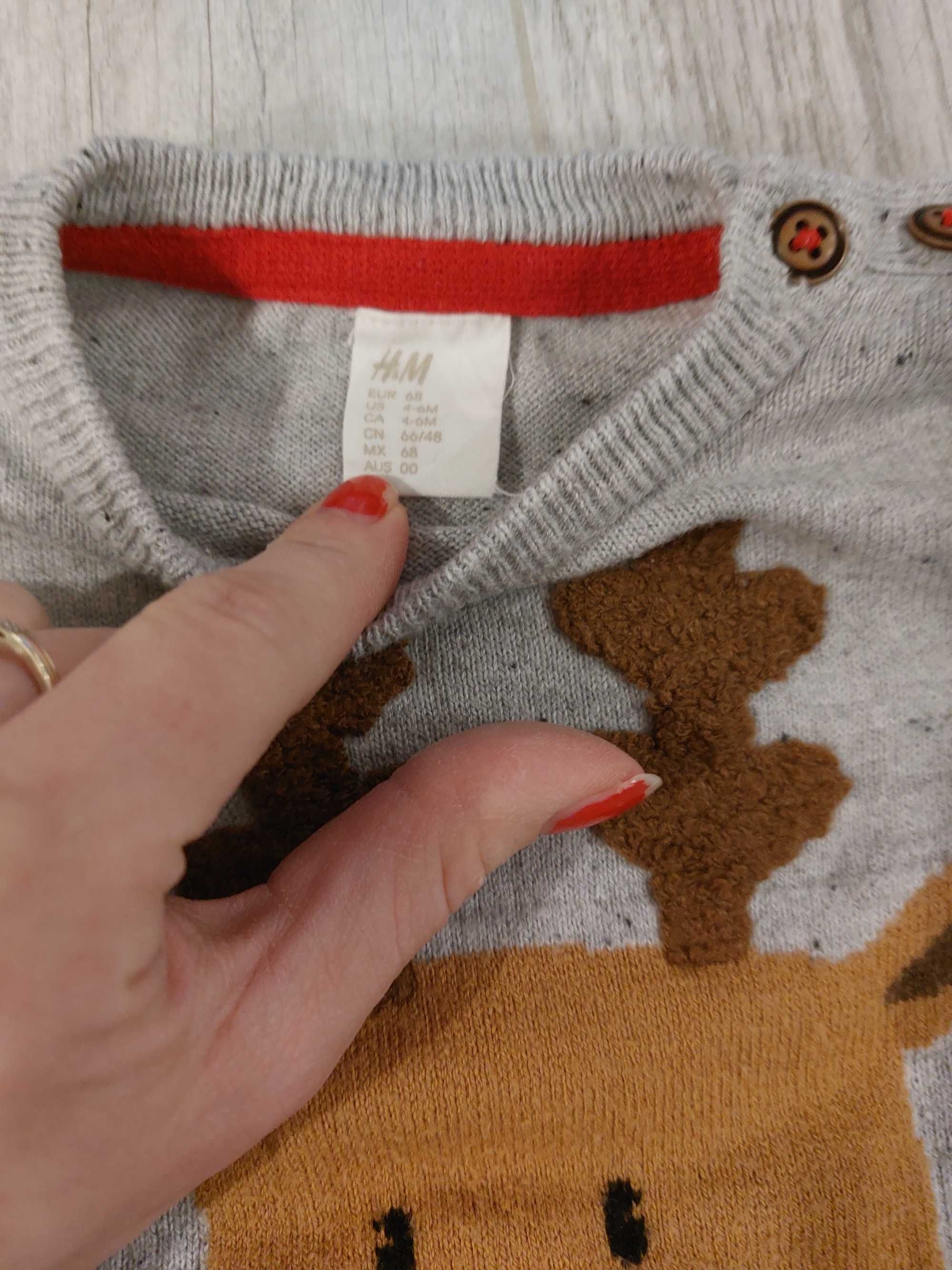 Spodnie sweterek chłopięcy 68 h&m świąteczny komplet obaidi
