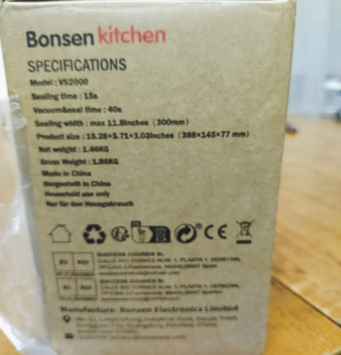 Nowa zgrzewarka próżniowa Bonsenkitchen vs2000
