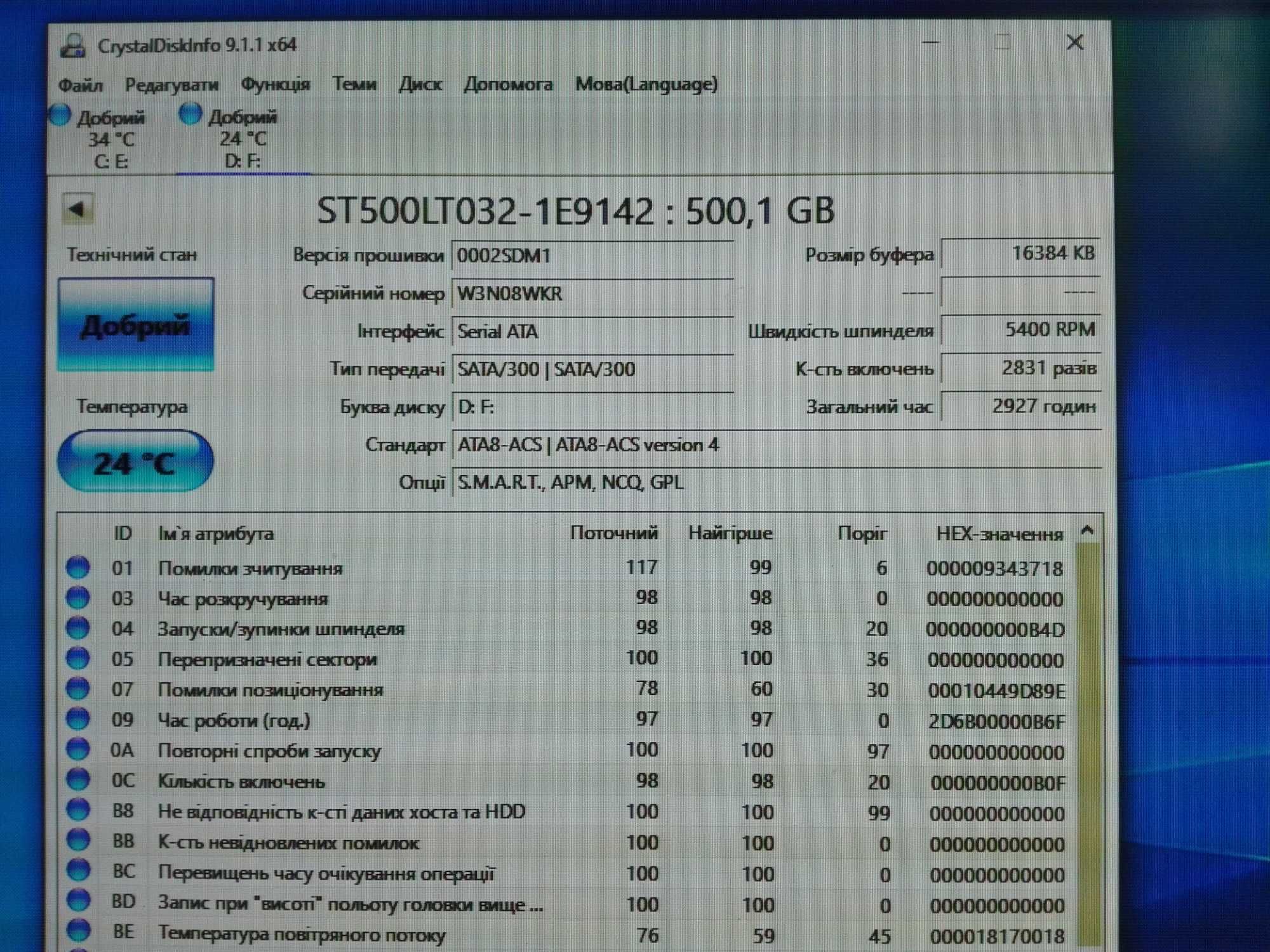 Жорсткий диск Seagate Laptop 500GB  2.5