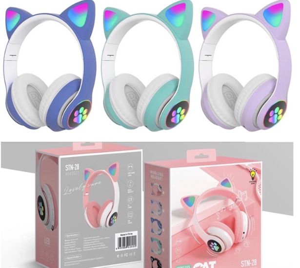 Безпровідні навушники з кошачими вушками, котячі вушка Cat STN-28