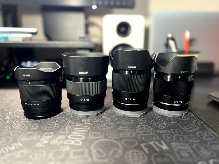 Lentes Sony E-Mount — 35mm, 50mm, 28mm e Viltrox 20mm f/2.8