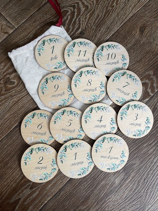 Картки для фотосесій, набір карток для зйомки першого року життя