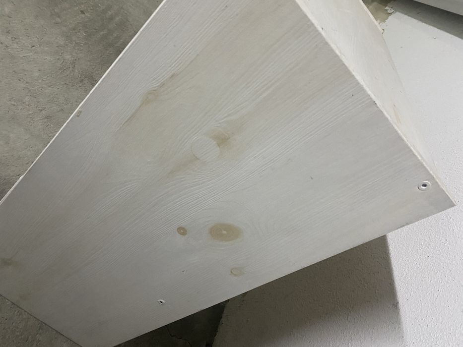 Cómoda c/3 gavetas, pinho, pintada de branco rústico, 60x59 cm