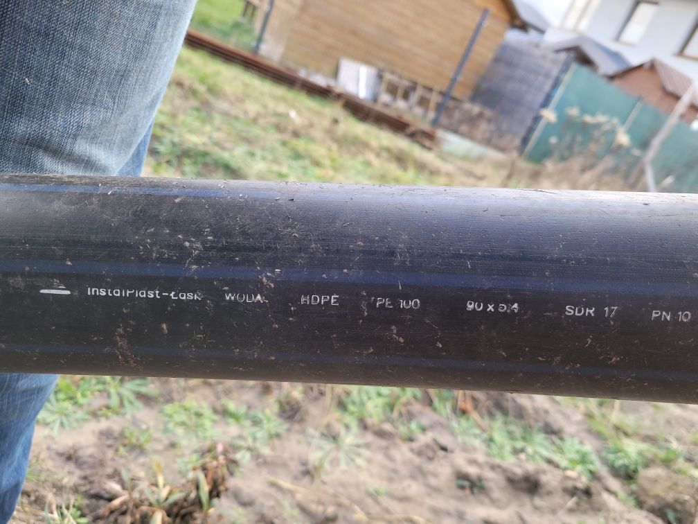 Rura do wody studni na działkę PE100 90X5,4 PN10 SDR17, długość 12 m