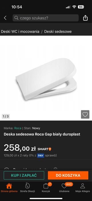 Deska sedesowa Roca Gap nowa