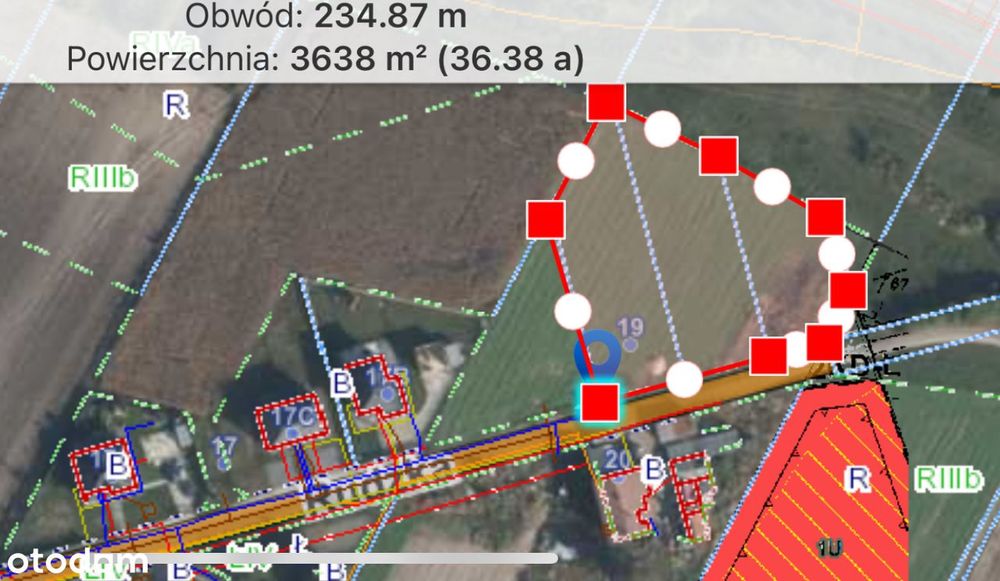 BEZPOŚREDNIO grunt o pow. 3632m2 podzielony już na 3 działki  Krzesiny