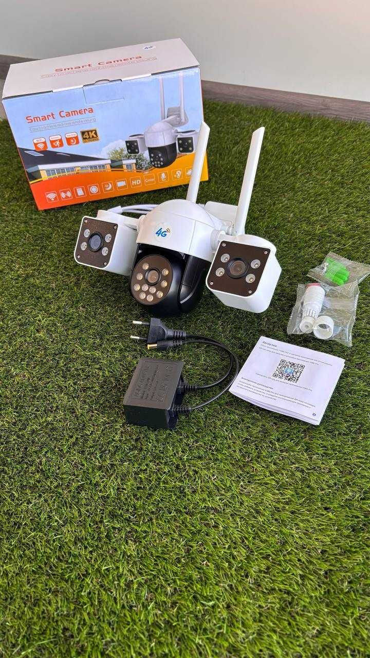 Універсальна камера 3в1 V380pro з 4G повний огляд 360°, захист 24/7