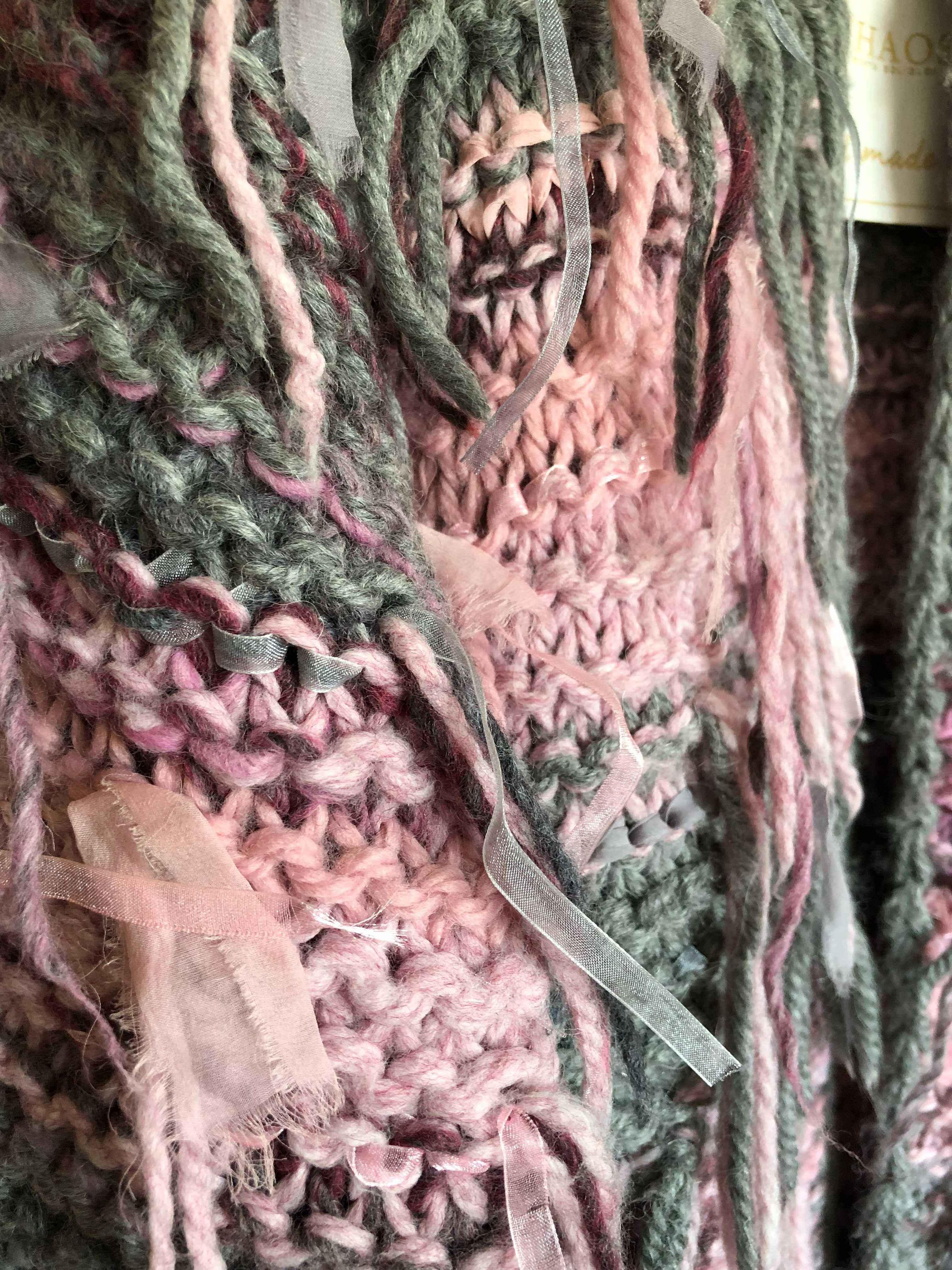 Chaos by Marta Boliglova sweter handmade oryginał wełna one size