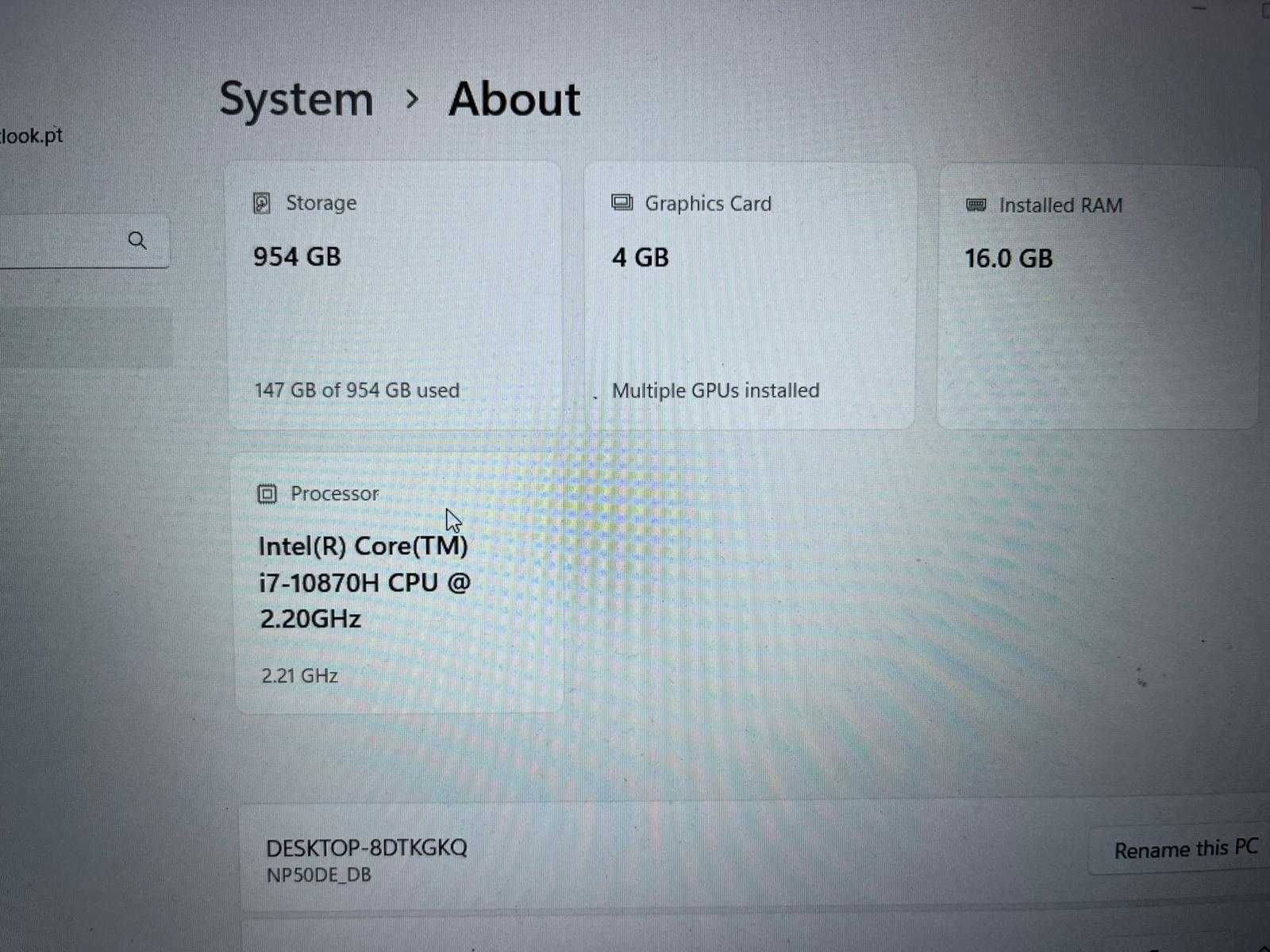 Portátil Clevo Gaming i7 16gb ram 1tb ssd GTX 1650 TI