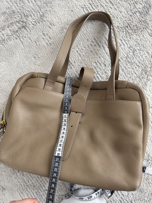 Шкіряна сумка беж