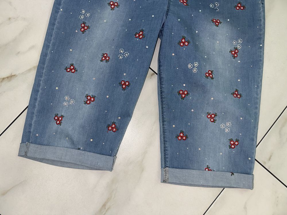 Женские джинсовые синие шорты бриджи капри размер 52-54 (xl-2xl)