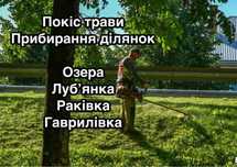Покіс трави прибирання ділянок Озера