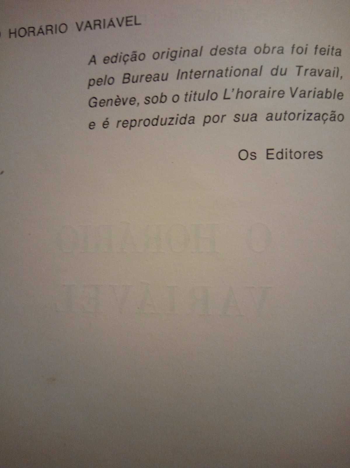 O horário variável, Heinz Allenspach. 1977