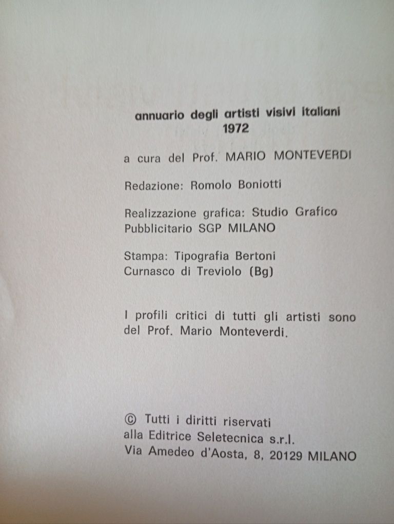 Livro Annuario degli artisti visivi italiani