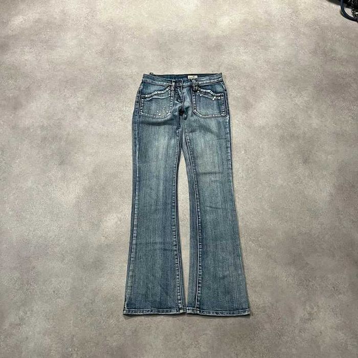 Vintage Spodnie Jeansy Y2K Denim Pants Coquette 00s Retro Trendy Swag