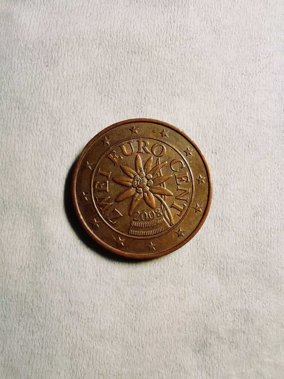 Austria, 2 Euro Cent, 2008, Vienna, Miedź