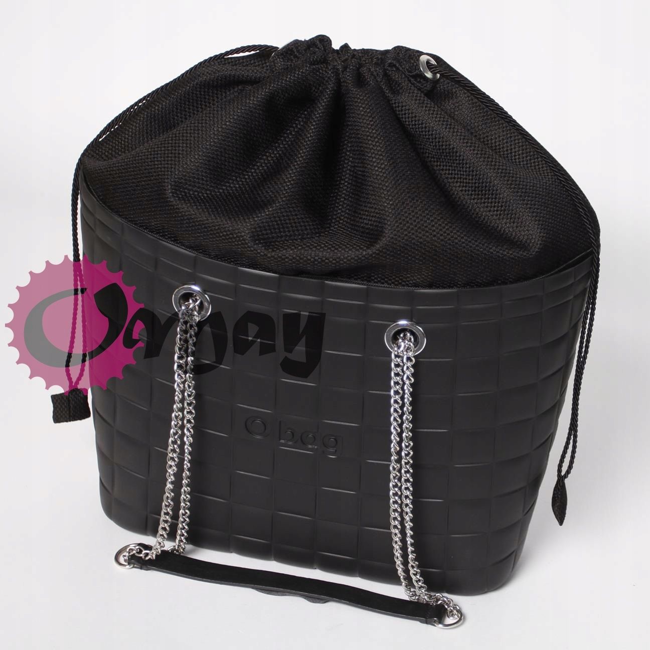 Czarny organizer OBAG URBAN MINI worek struktura 2kieszenie komin OMAY