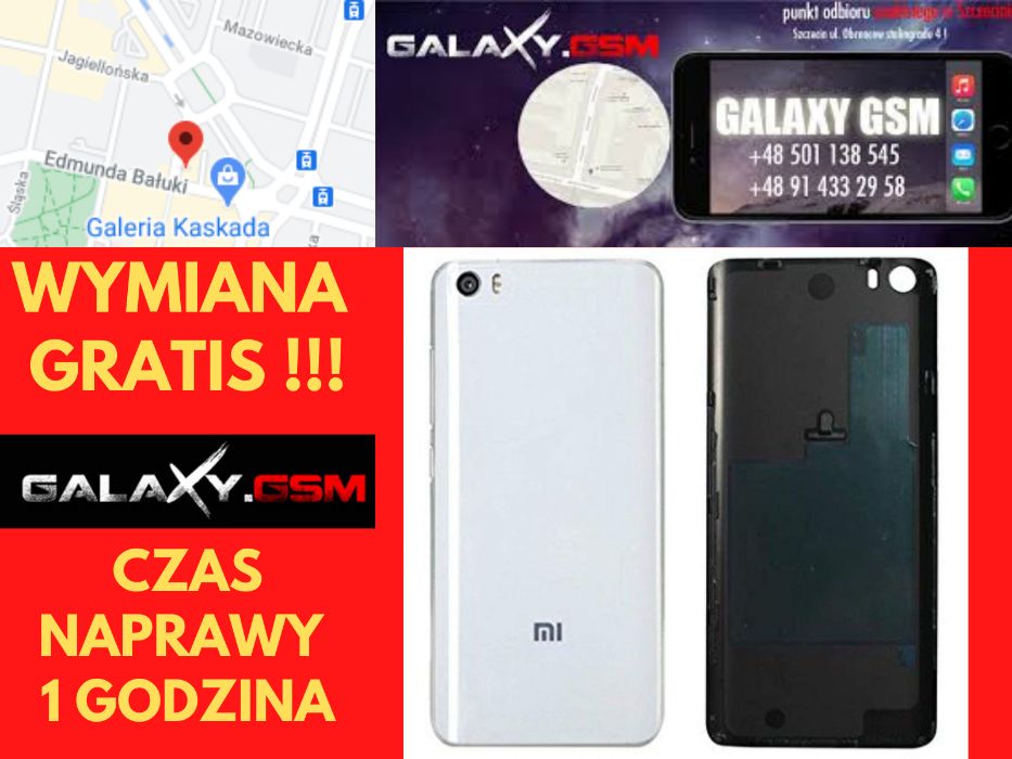 XIAOMI MI 5 Klapka Tył Oryginał Wymiana GRATIS Szczecin