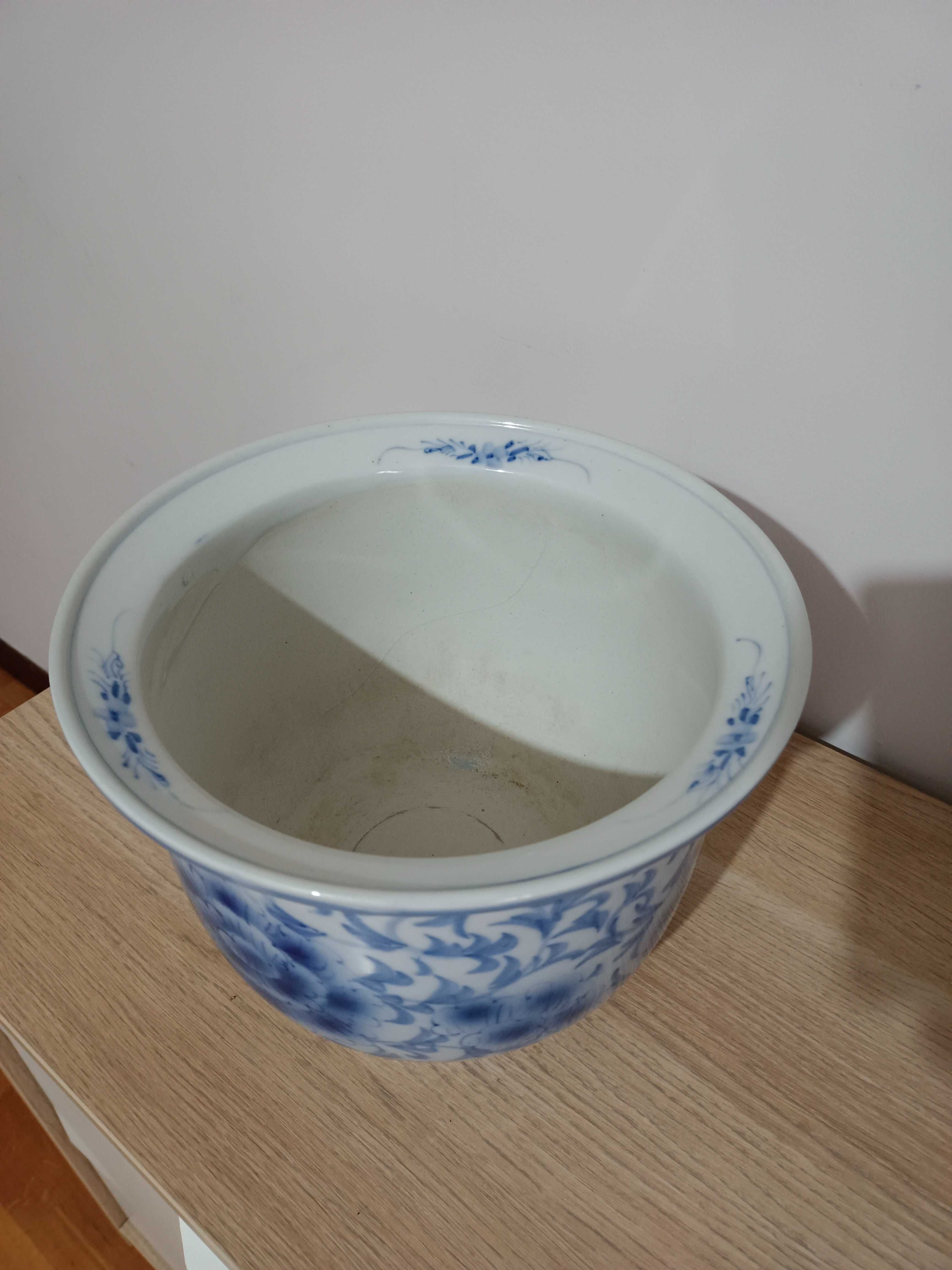 Vaso Cachepot c/ Presentoir, em porcelana chinesa pintada à mão