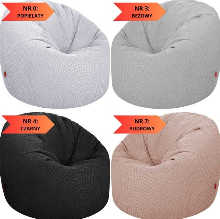 Pufa Pluszowa Welurowa Siedzisko Dzieci Worek Sako Fotel - WYPRZEDAŻ