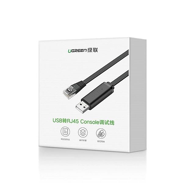 Ugreen kabel konsolowy przejściówka USB - Ethernet RJ45/1,5m czarny (C