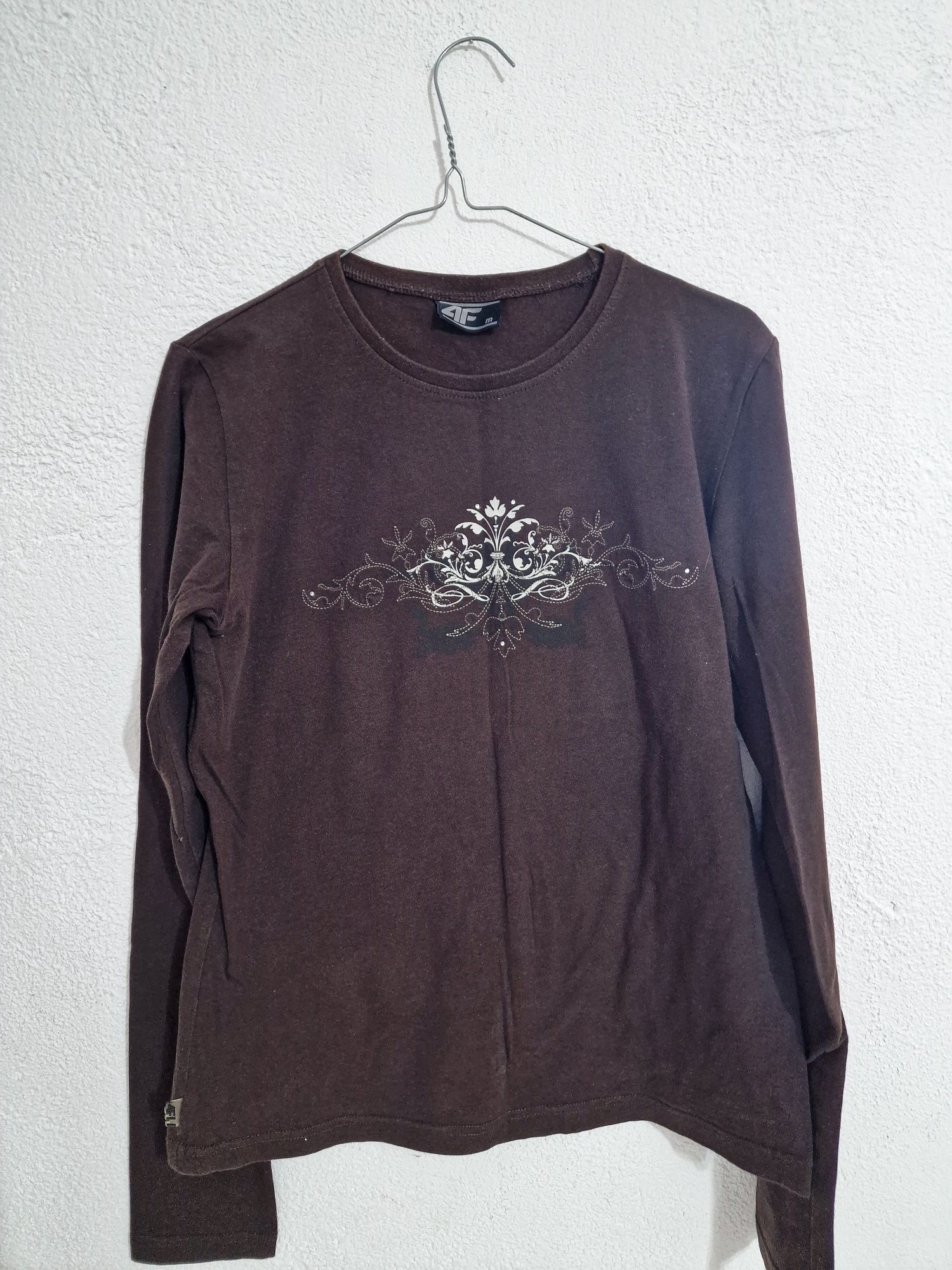 Czekoladowa bluzka damska brązowa koszulka  4f y2k  vintage