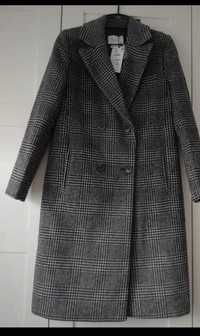 Płaszcz wełniany w kratę Reserved Premium Quality, r. 34 / 36