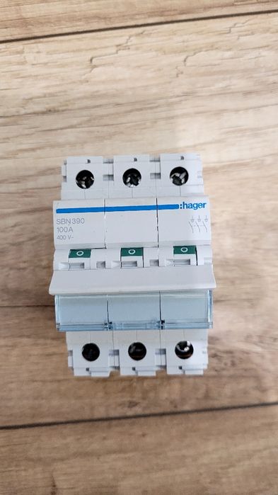 HAGER Rozłącznik izolacyjny modułowy 3P 100A SBN390 3-biegunowy
