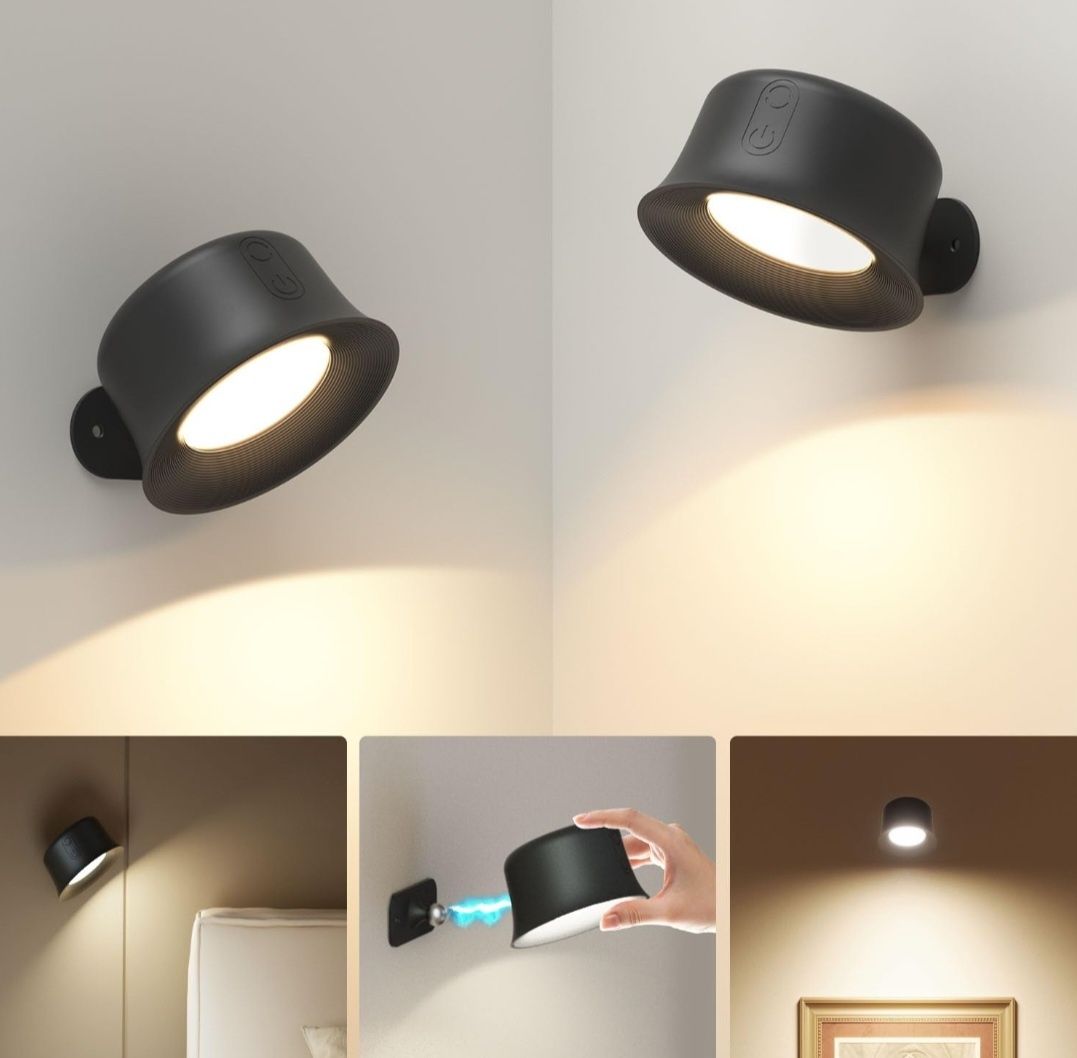 2 sztuki FULEN Lampka ścienna LED  z akumulatorem 3200 mAh