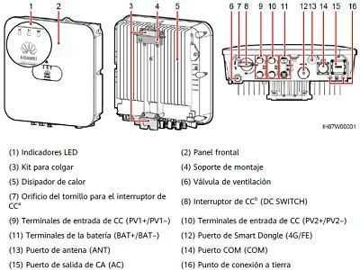 Гібридний Інвертор Huawei sun2000-6ktl-l1, Хуавей 6 КВТ (новий)