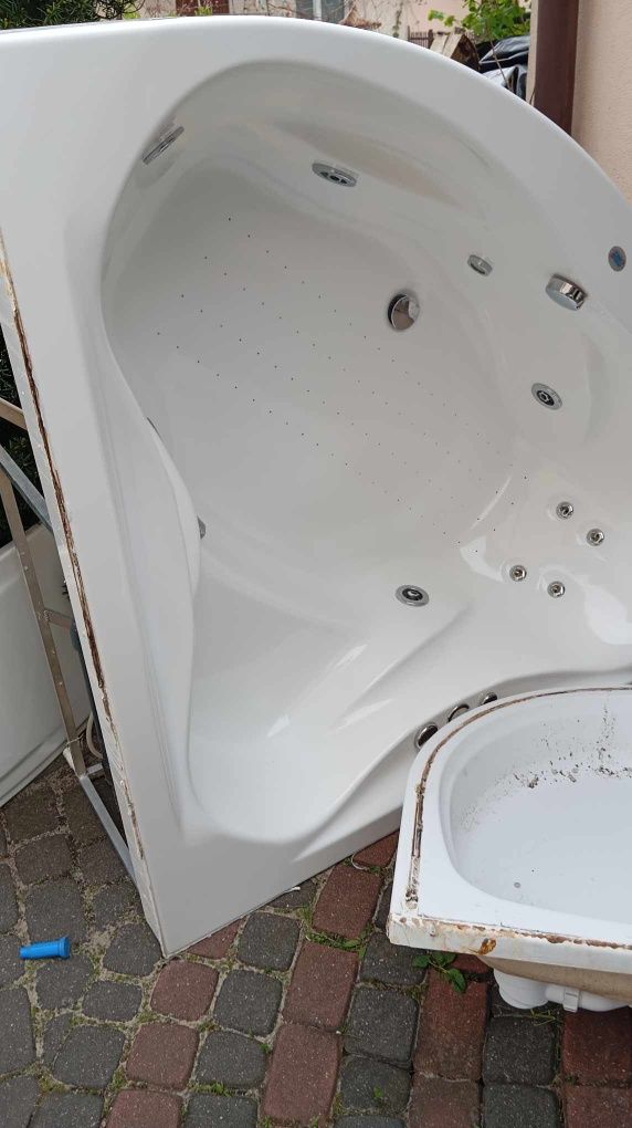 Wanna z hydromasażem umywalka z szafką panel prysznicowy sprawne