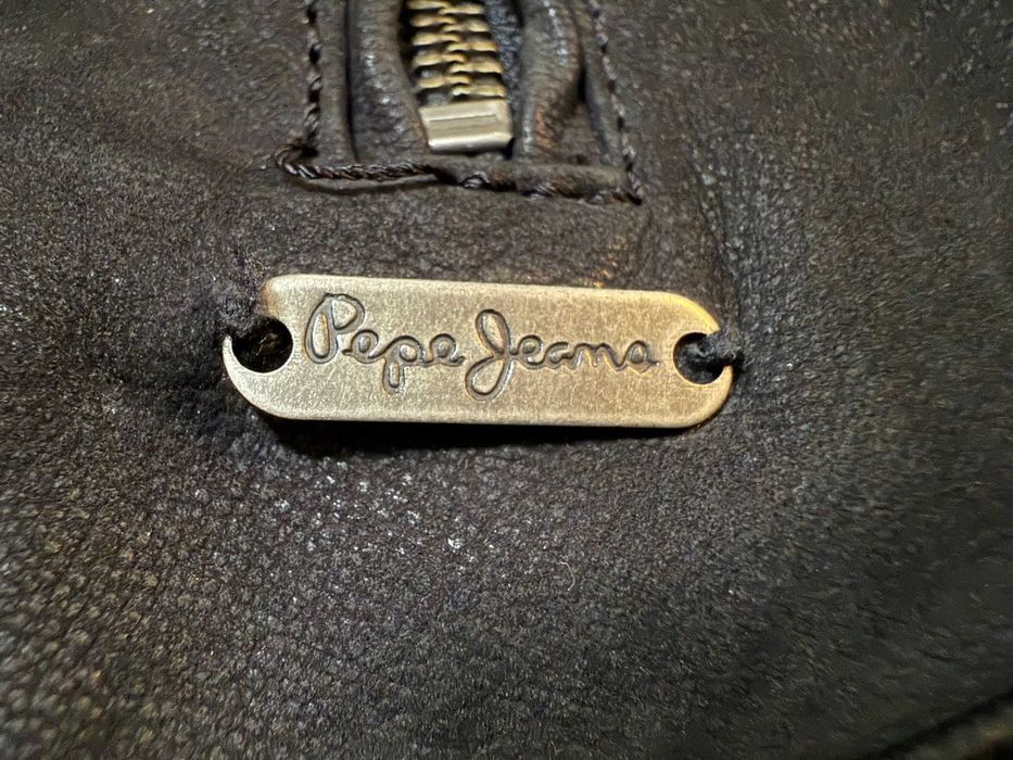 Skórzana kurtka, czarna ramoneska, Pepe Jeans, rozm. L