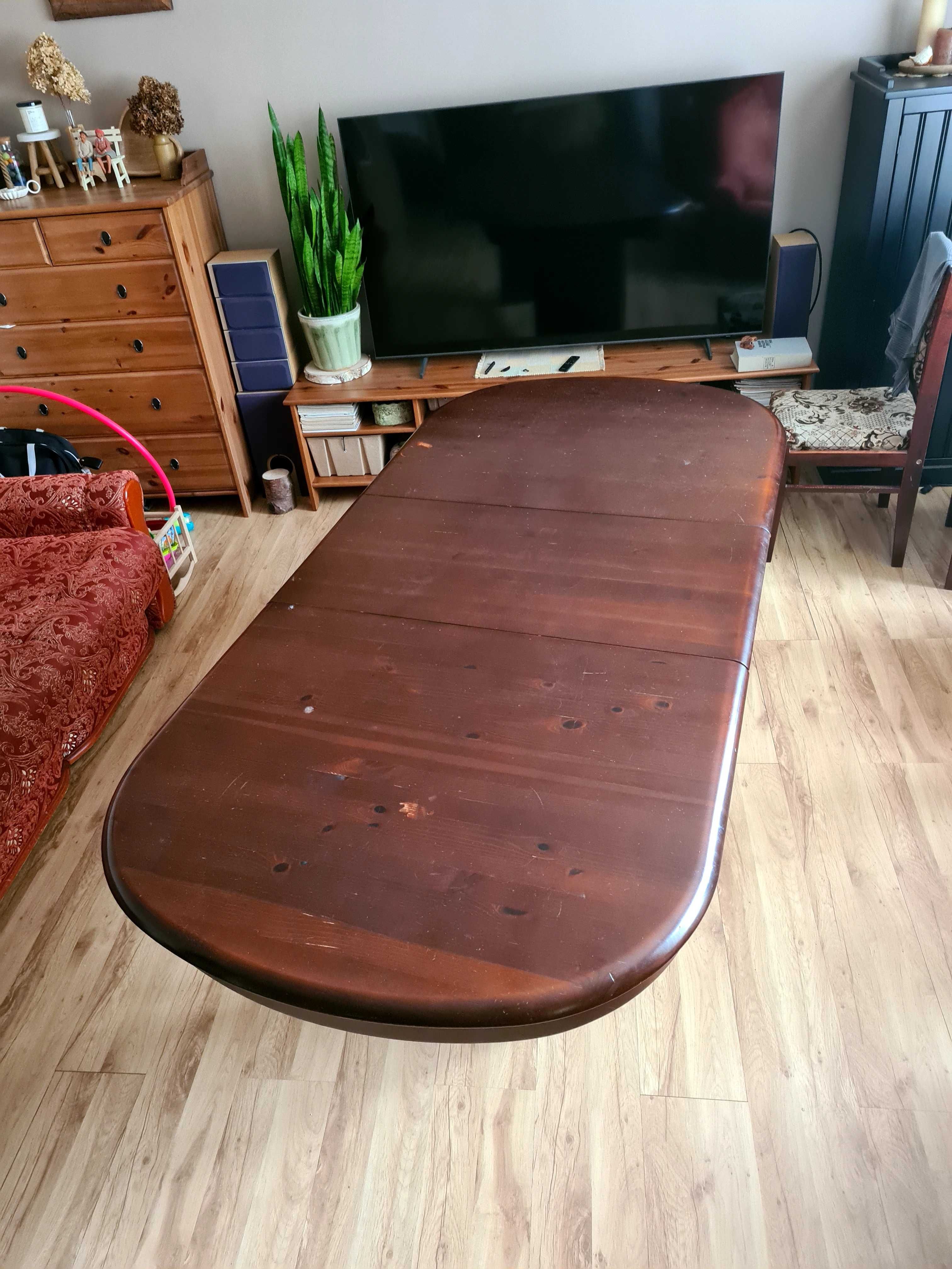 Stół drewniany Swarzędzkie Meble regulowany w zakresie 156/336cm 95cm