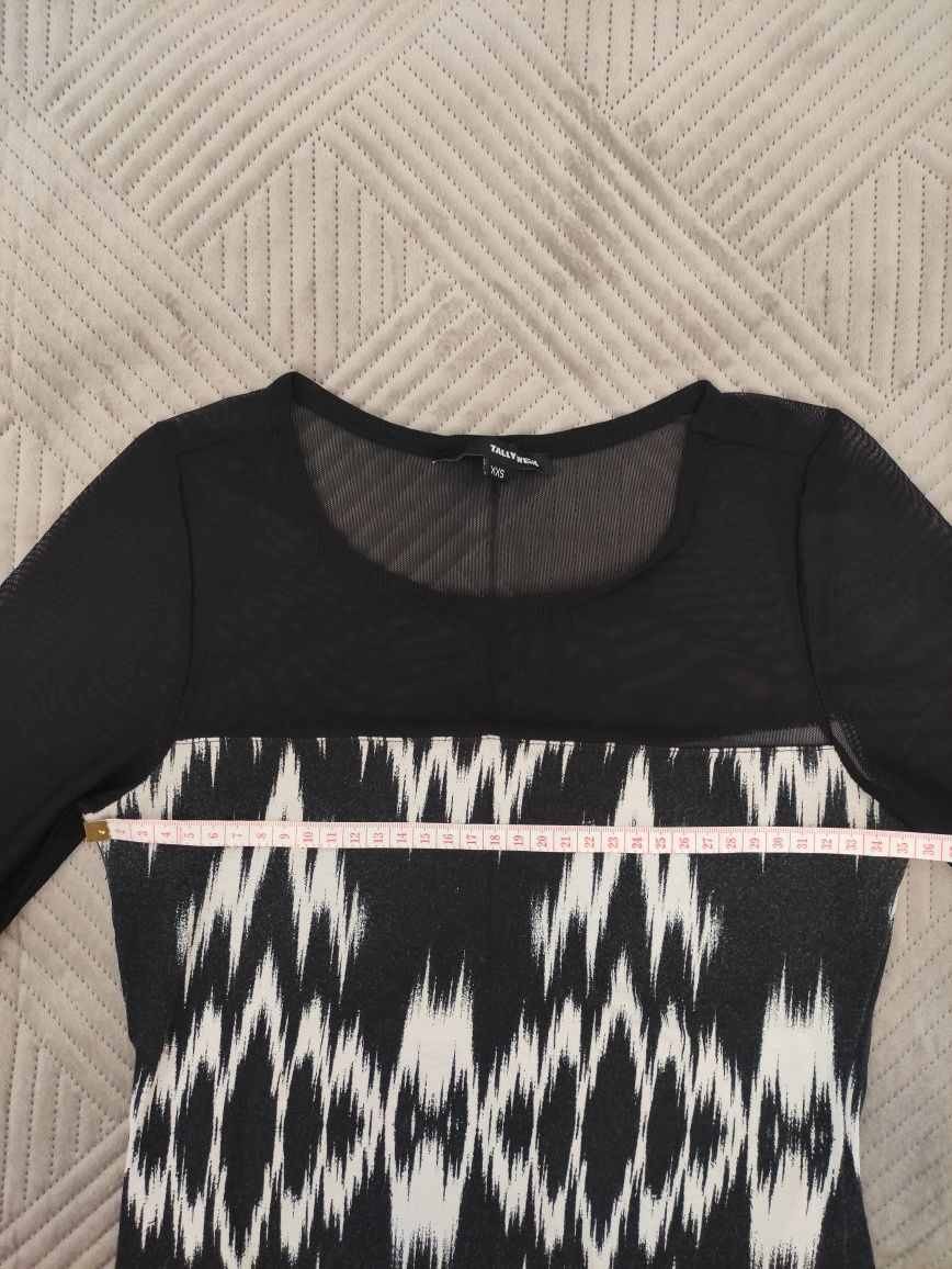 Zestaw 2 czarne cienkie bluzki TALLY WEIJL rozmiar XXS/XS