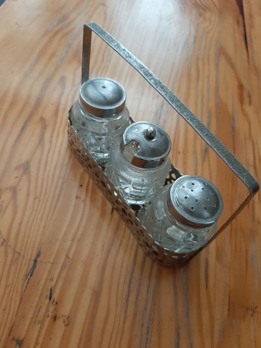 Suporte Vintage Sal/Açúcar/Pimenta