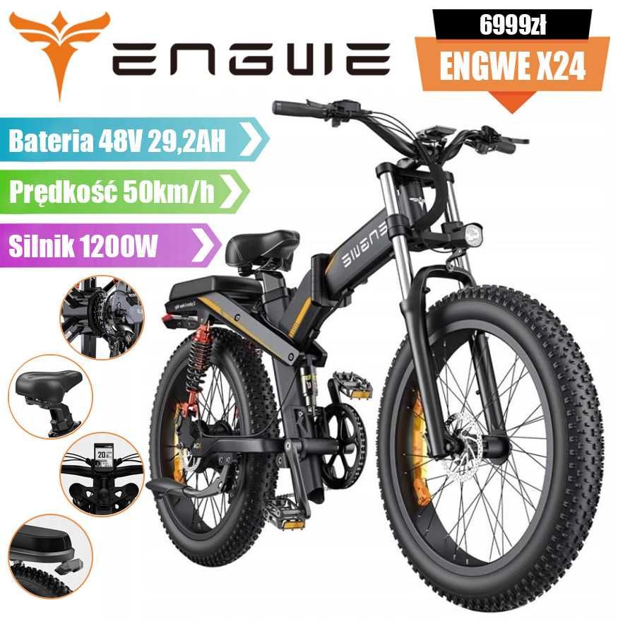 Rower Elektryczny Engwe X24 z podwójną baterią