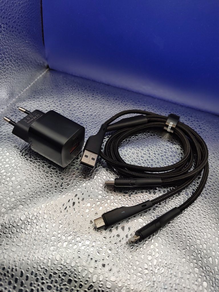 Zestaw Essager 20W GaN PD z kablem 3w1 1,2m – szybkie ładowanie iPhone