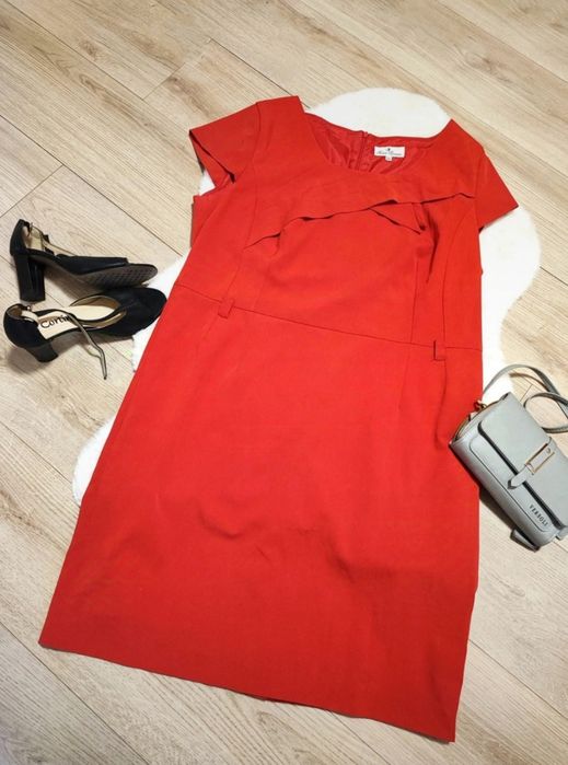 Czerwona elegancka sukienka 5XL 50 wesele chrzciny komunia impreza