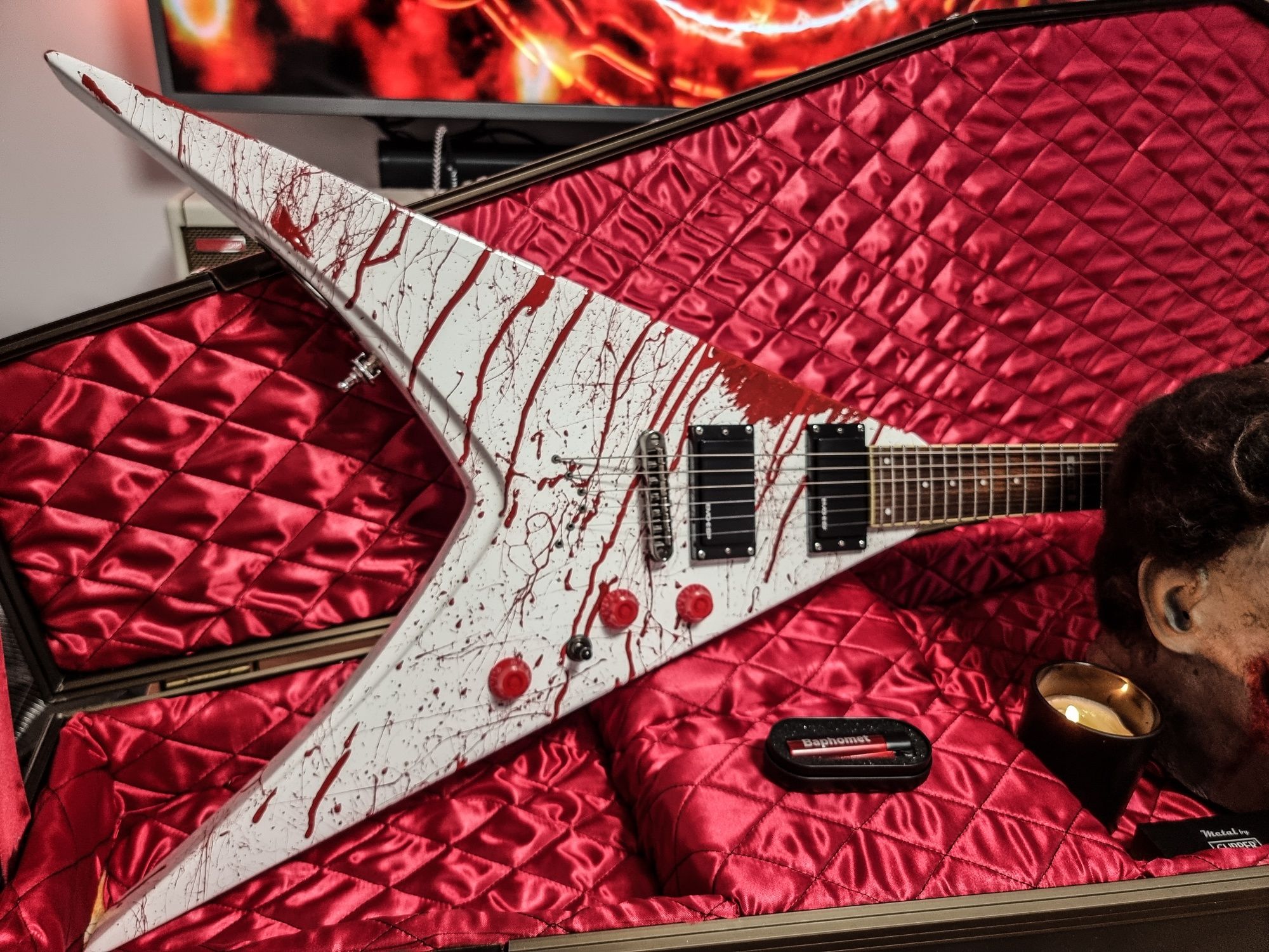 ESP LTD V-200 Custom Baphomet Blood Explorer EMG gitara elektyczna