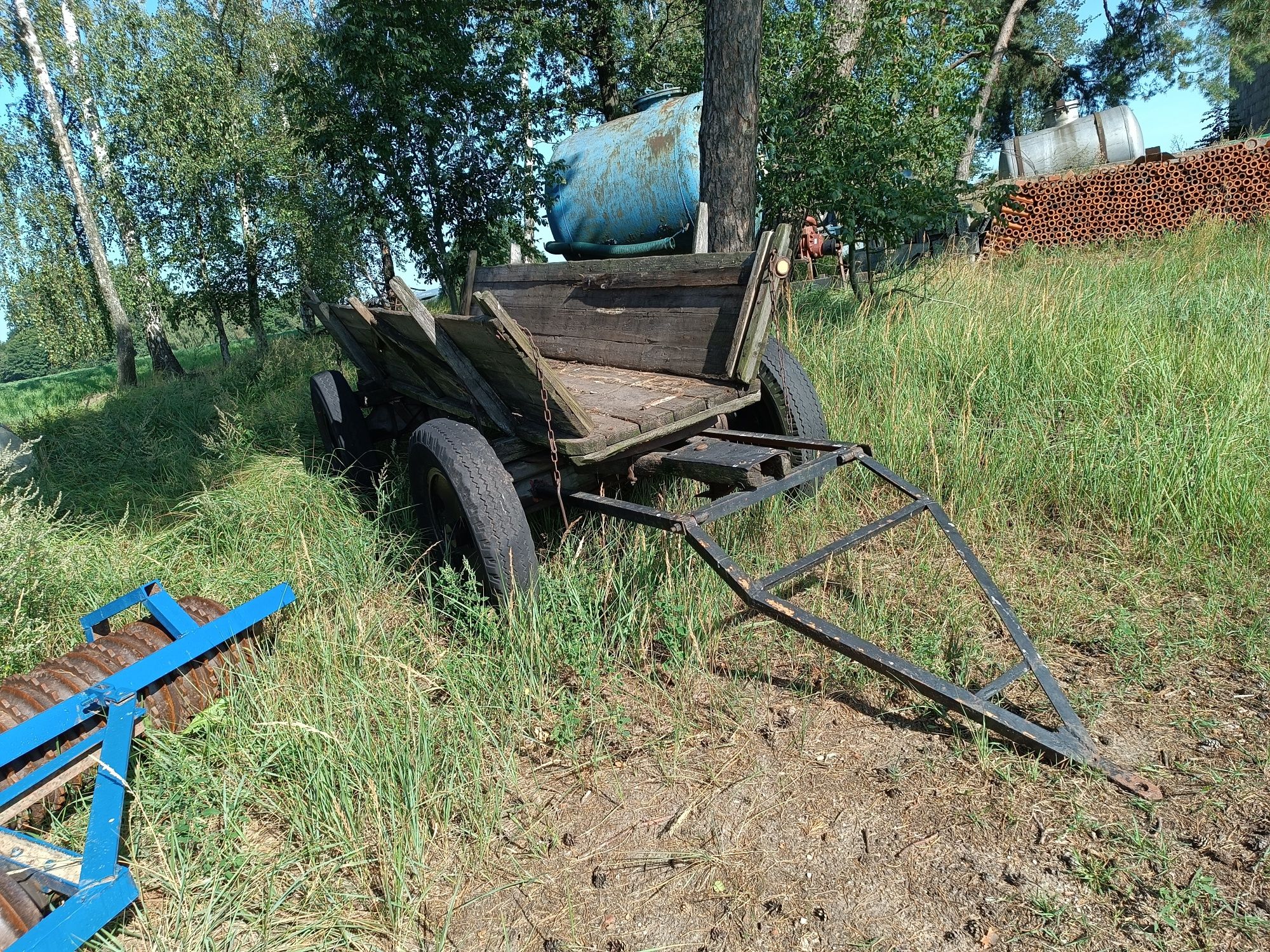 Stary wóz konny/bryczka z zaczepem do przyczepy