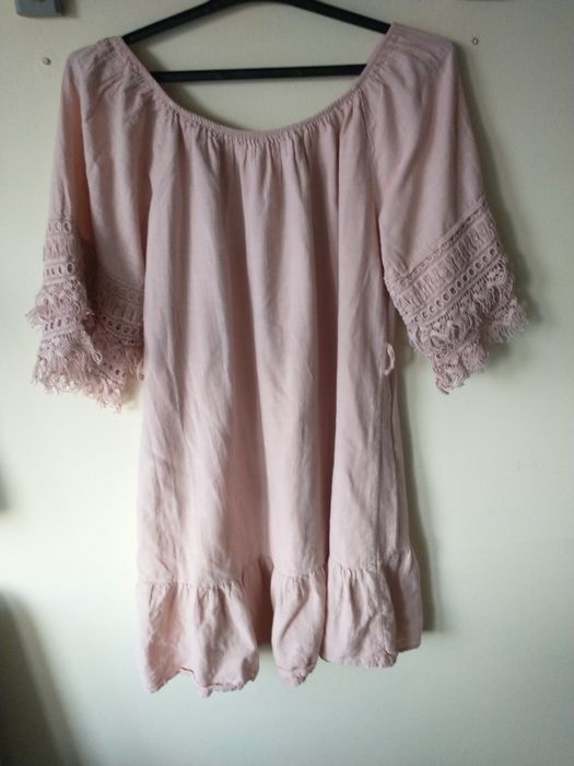Sukienka tunika z pięknymi rękawami w stylu boho uniwersalna