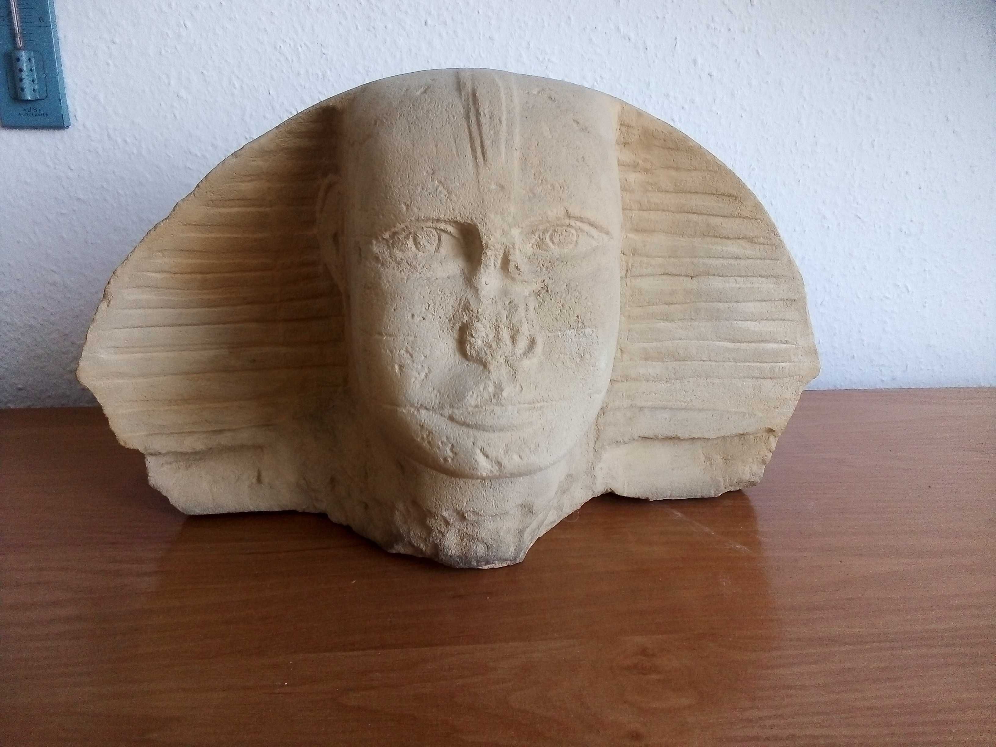 Rzeźba z piaskowca, głowa Sfinksa, ręcznie rzeźbiona!!! Gratka!