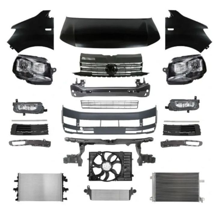 VW T6 CARAVELLE 15- KOMPLETNY PRZÓD W DOWOLNY KOLOR:  PRZÓD MASKA BŁOTNIK ZDERZAK LAMPA