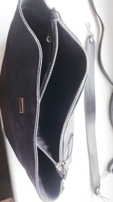 Torebka Ryłko skóra naturalna czarna