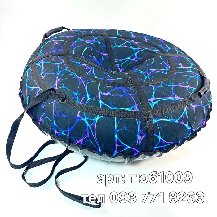 тюбінг - санки — зимовий пончик для дітей, яскравий дизайн, ватрушка